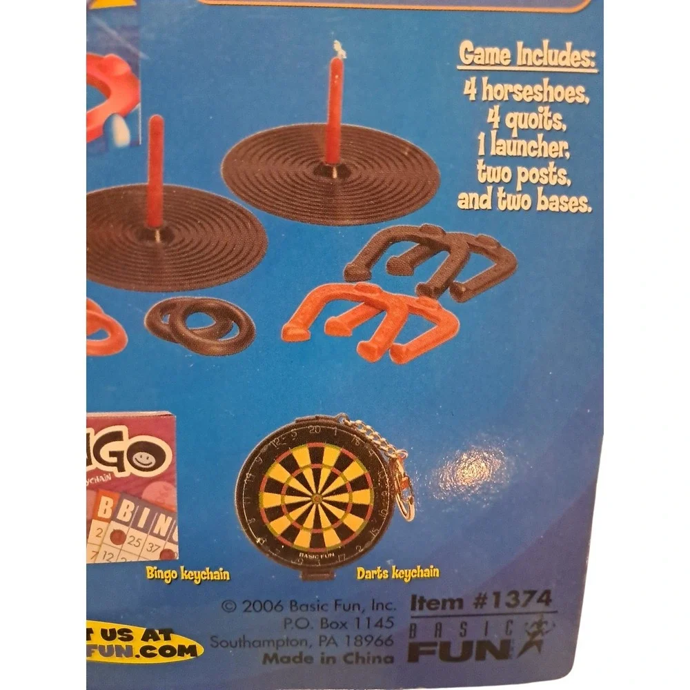 HORSESHOES GAME KEYCHAIN BASIC FUN NEW IN‎ PACKAGE